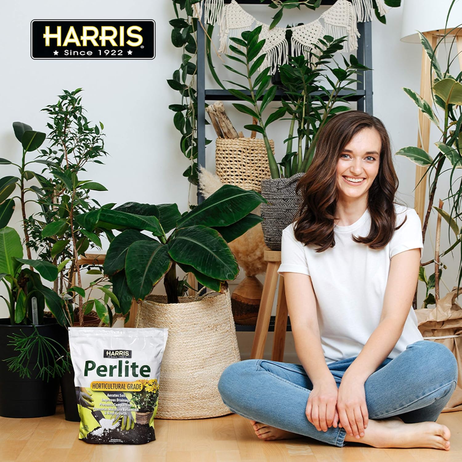 Harris Premium Horticultural Perlite for Indoor Plants and Gardening, 8qt to Promote Root Growth and Soil Health : Patio, Lawn & Garden
