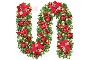 9FT Lighted Christmas Garland with 30 LED Battery Operated Christmas Decorations