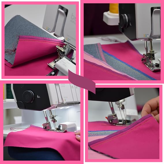 Bernette B68 Airlock Serger Sewing Machine | Adjustable Stitch Length, 1300SPM, LED Light, 5 Thread Options, Presser Foot Adjustment | Scissors, Rotary Cutter, Threads Bundle, Cutting Mat