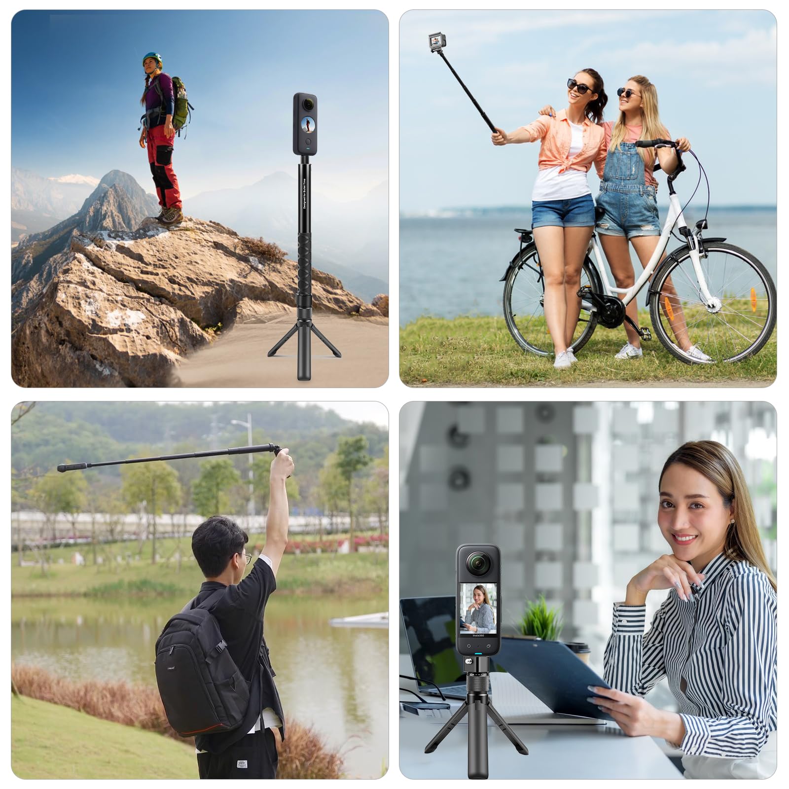 Trépied invisible pour caméra d'action pour DJI Osmo 360/insta 360, accessoires de prise de vue photographique pour Insta360 X4 Air X3 One RS X5 4 et plus encore