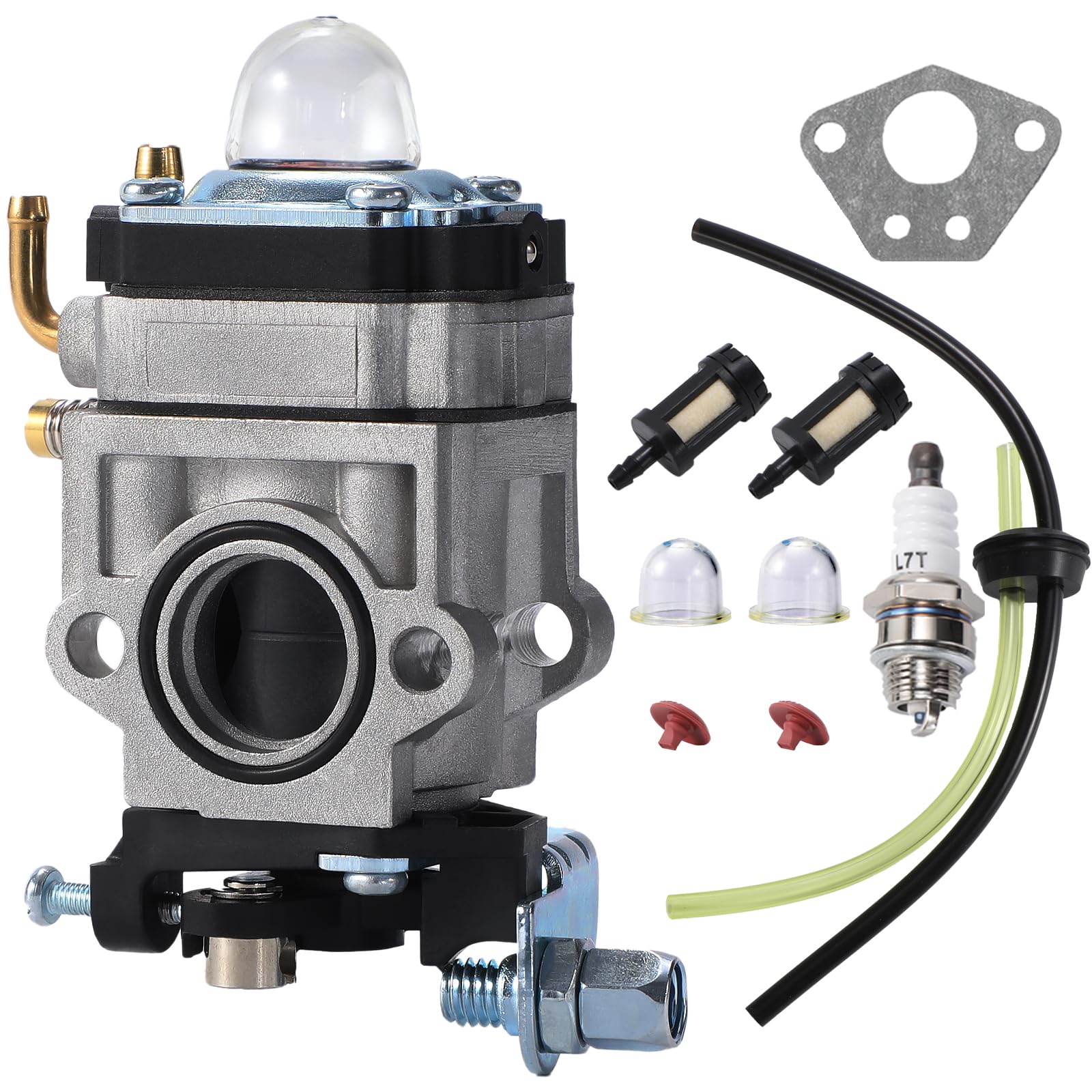 56257 57341 63022 Carburetor for Harbor Freight 52cc 2HP Predator Earth Auger Compatible with 56257 57341 MP15 49cc 43cc with Primer Bulbs Spark Plug Gasket Fuel Line Carb Kit
