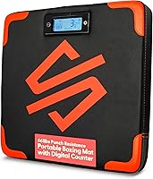 SQUATZ Portable Wall-Mounted Boxing Mat: Digital Punch Counter & Strength Tracker up to 661lbs, Foam Padded Home Gym Pad