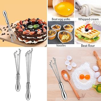 2 Pack Ball Whisk Stainless Steel, Excellent for Eggs