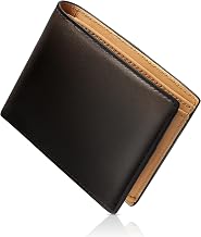 RATOM Men's Bi-fold Wallet, Genuine Leather, Compact, dark brown