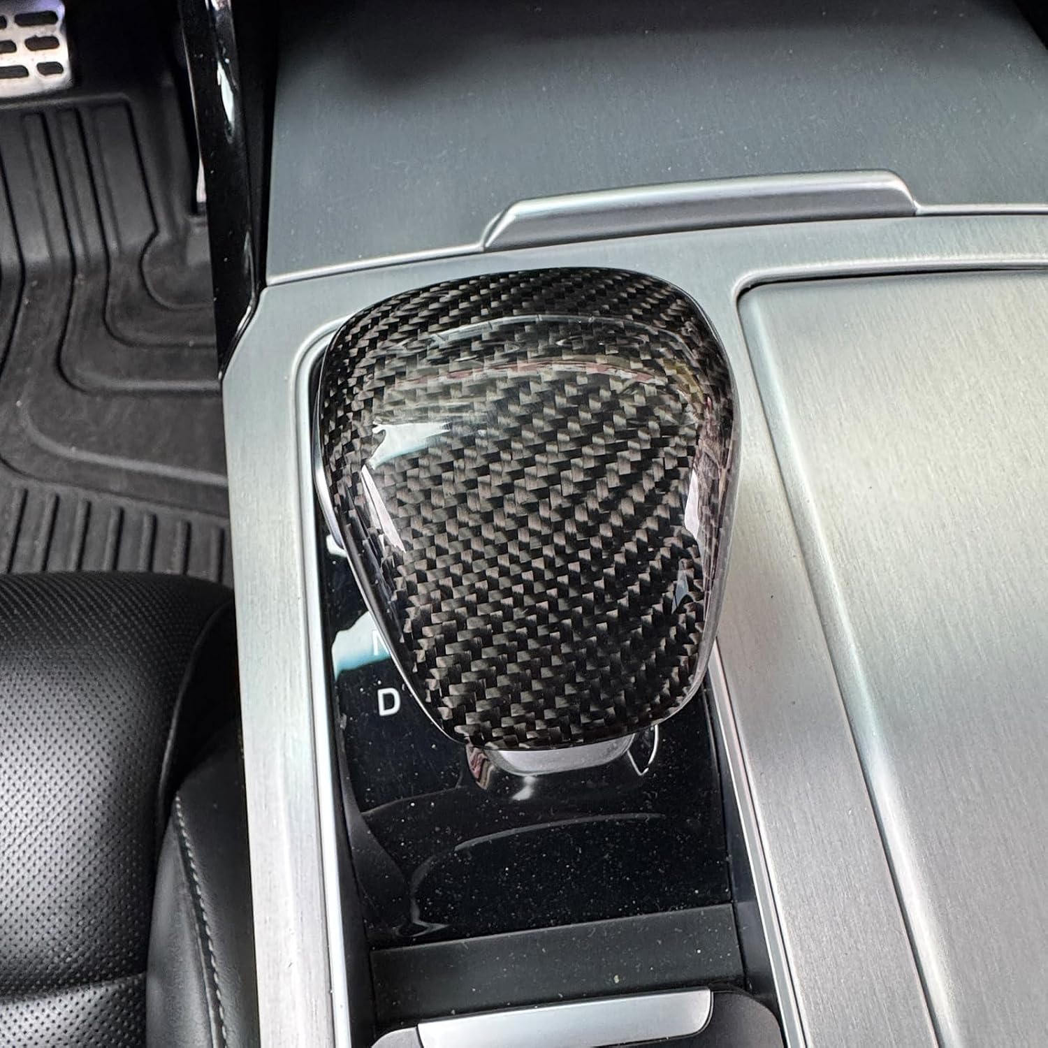 YOUTOOCAR Real Carbon Fiber Gear Shift Cover Compatible with Kia Stinger 2018-2023 Accessories (Black)
