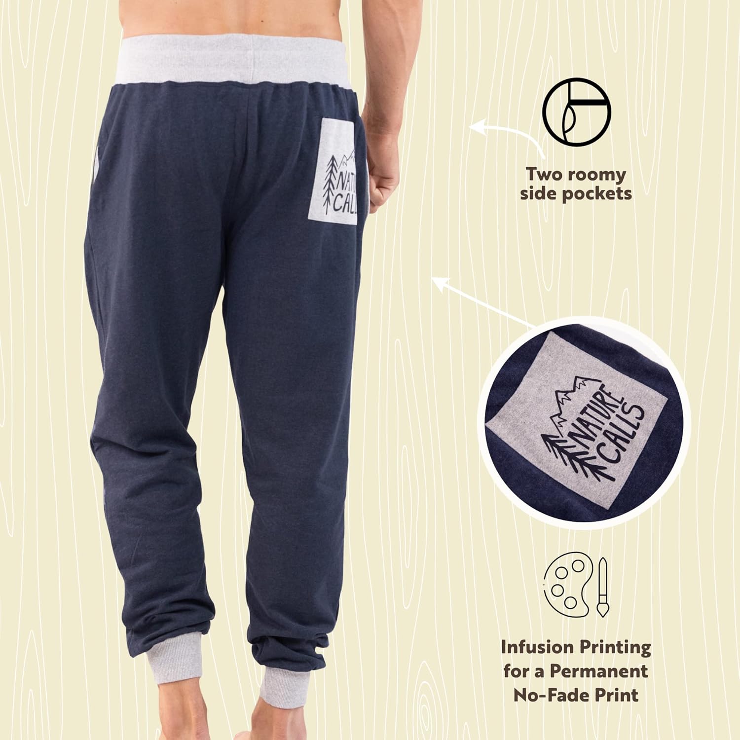 Lazy One Men's Jogger Sweatpants, Cozy, Warm, Pockets - Image 5