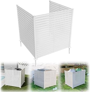 47" W x 48" H Air Conditioner Fence, Outdoor Privacy Screens, White