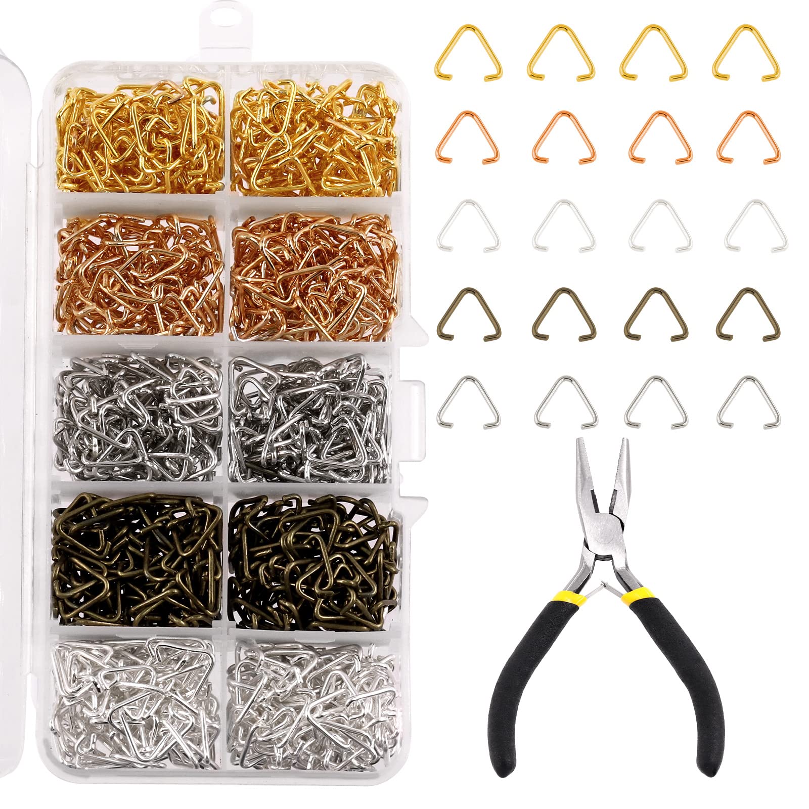 Anneaux ouverts triangulaires Tanstic 10mm et pince pour bijoux
