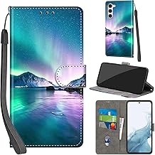 Mobile Phone Case for Samsung Galaxy S23 Cases Premium Leather Case Foldable Wallet Magnetic Card Slot Stand Function Protective Case Compatible with Samsung S23 Cover, Aurora