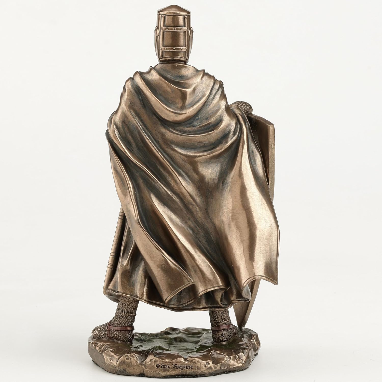 Veronese Design 6 3/8 Inch Maltese Knights Hosipitaller Sword and Shield Cold Cast Resin Bronze Finish Statue Collectibles