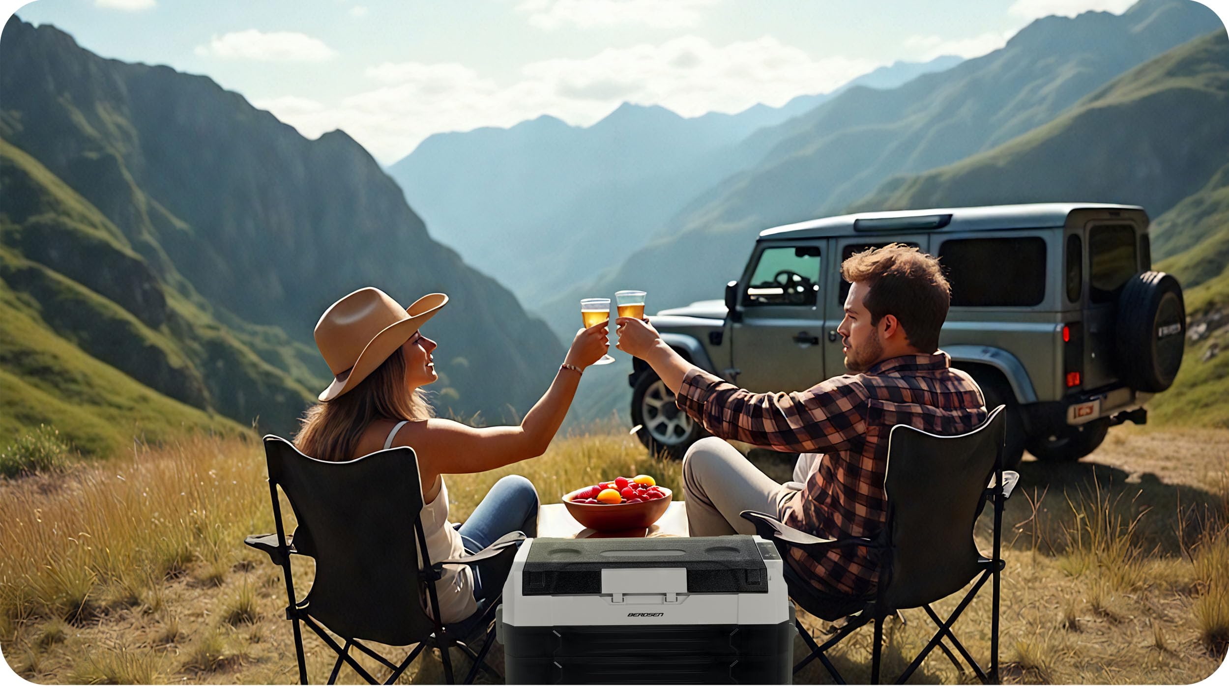 Berdsen Icemax 400 Kompressor Kühlbox 40L – tragbare 2-Zonen Gefrierbox – 12V/24V & 230V Auto Camping Kühlschrank – Bluetooth App – ECO/MAX – bis -20 °C – 45 dB