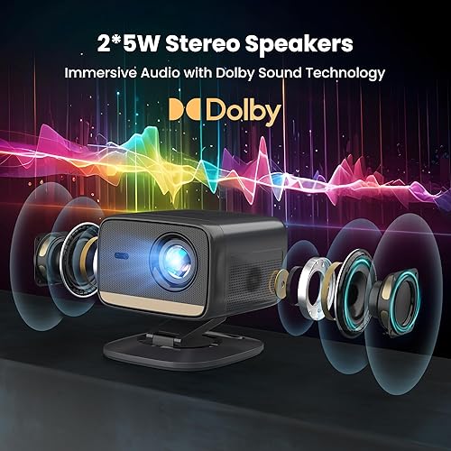 Miniatura 6 de Miroir Proyector portátil L710S Pro Smart 1080p - Transmisión de TV Android, enfoque automático, altavoces duales de 5 W, HDMIUSB-C, Wi-FiBluetooth,