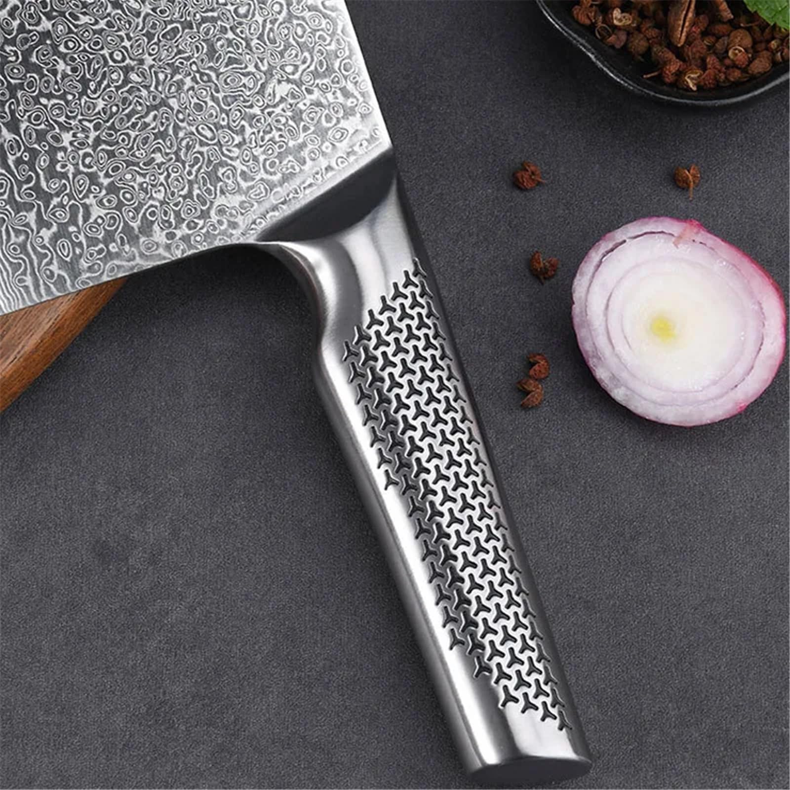 Coltello da cuoco in acciaio damasco, coltello da cuoco professionale da cucina, affilato, for affettare le verdure, utensili da cucina(AB)