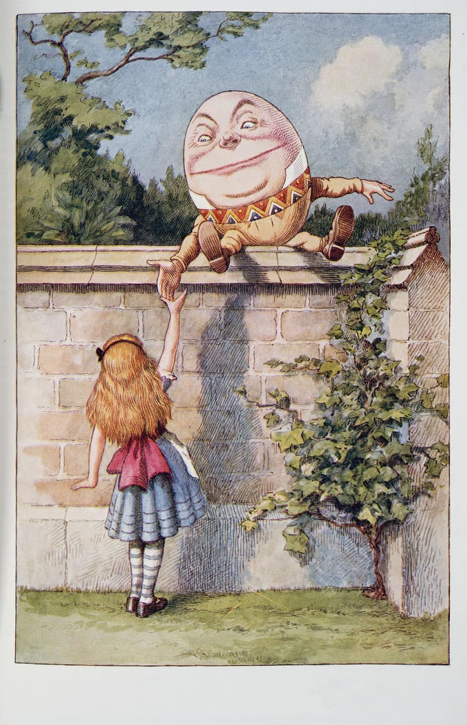 POSTERIIk Famous Modern Artwork Art Mural Humpty Dumpty From Alices Adventures by Tenniel Oil Paintings Pictures for Home Decor 60x90cm