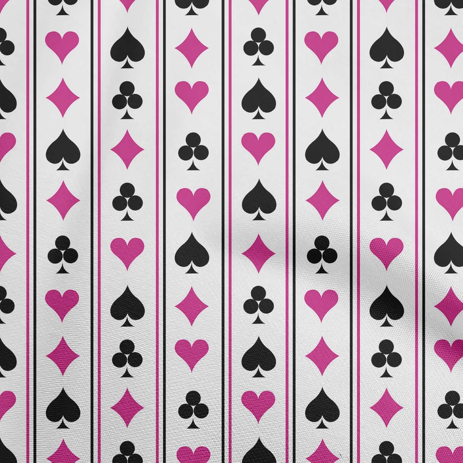 oneOone Cotton Jersey Pink Fabric Poker Card DIY Clothing Quilting Fabric Print Fabric by Yard 58 Inch Wide-36