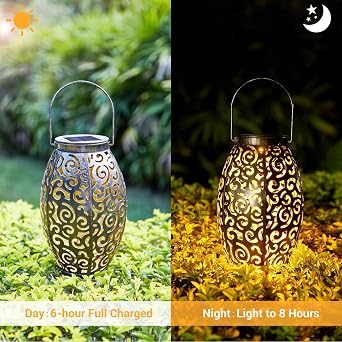 OxyLED 6 Pack Solar Globe Lights + 2 Pack LED Solar Lanterns