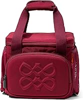 Vista 2 de Lonchera aislada para mujer, lonchera a prueba de fugas de 8L para el trabajo, se adapta a una comida completa o 6 latas (borgoña)