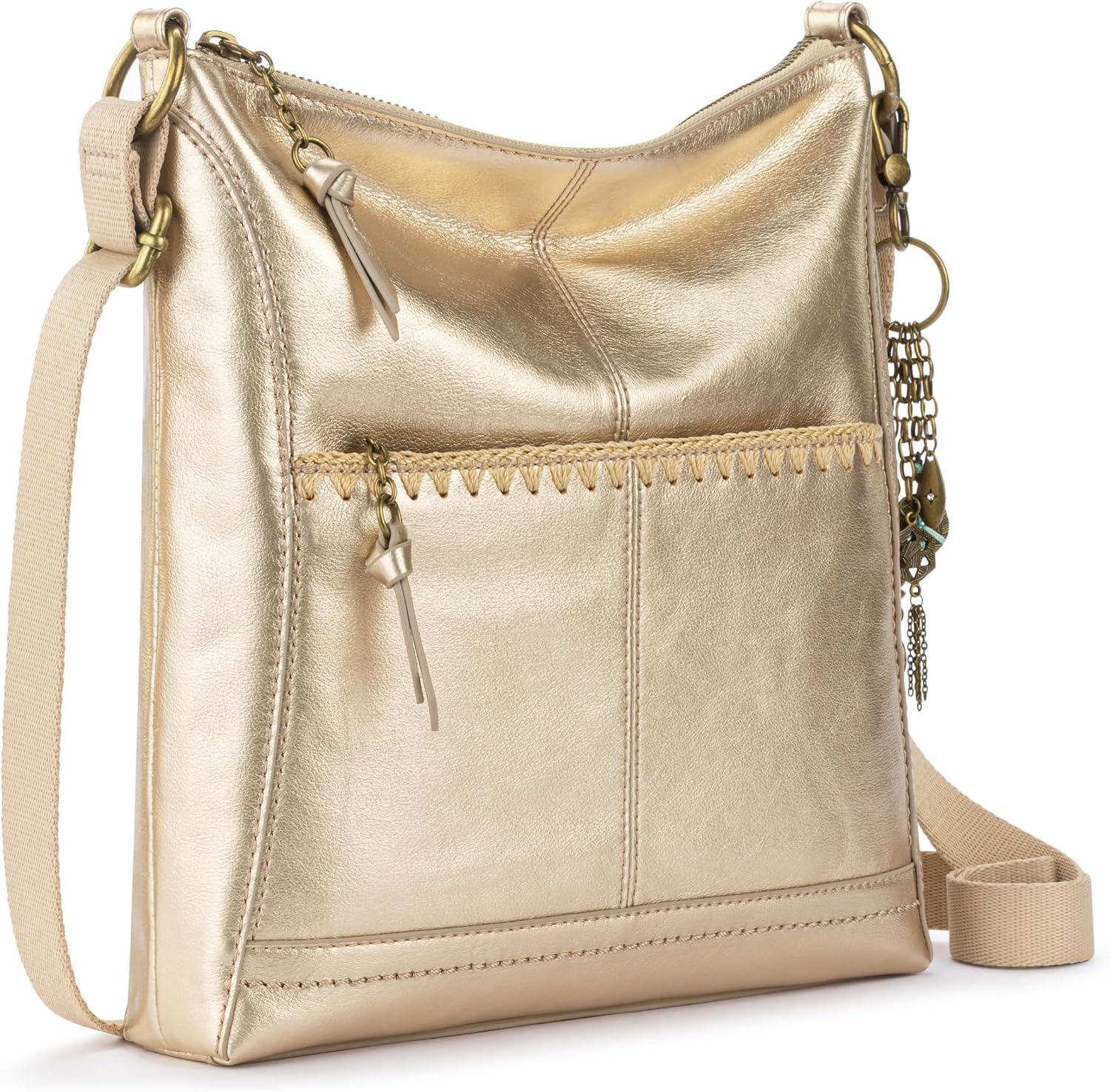 The Sak Lucia Leather Crossbody Purse, Zipper Closure with Adjustable Strap image 3