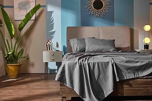 Miniatura 6 de Glarea Sábanas planas de microfibra a granel (gris, paquete de 6, Queen)