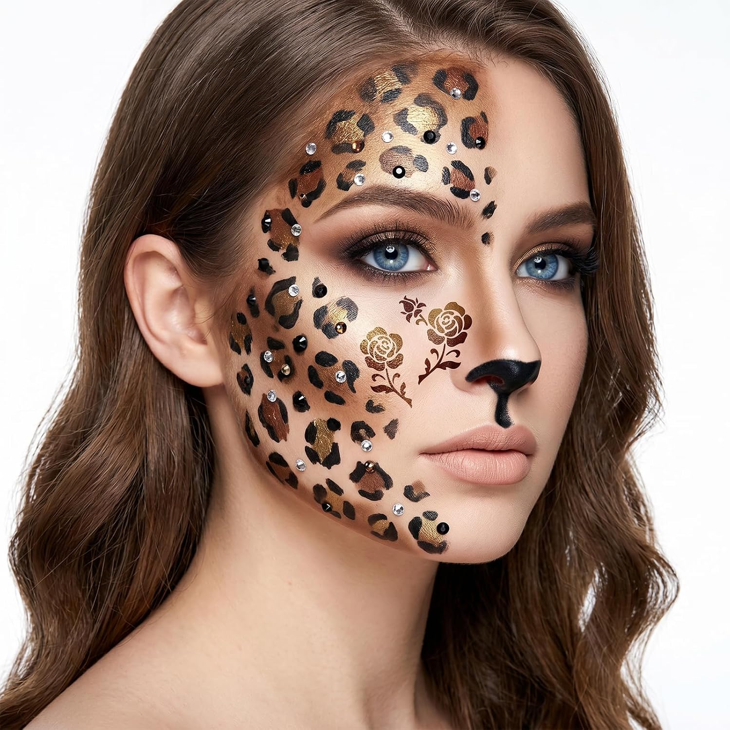 Gjinxi 20pcs Body Face Paint Stencils Washable Reusable Facial Art Party Festival Templates Safe PET Plastic Diverse Designs Facepaint Tattoo with Snap Closure for Halloween Birthdays DIY Makeup