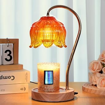 Flower Candle Warmer Lamp with Timer & Dimmer,Fall Decor for Home