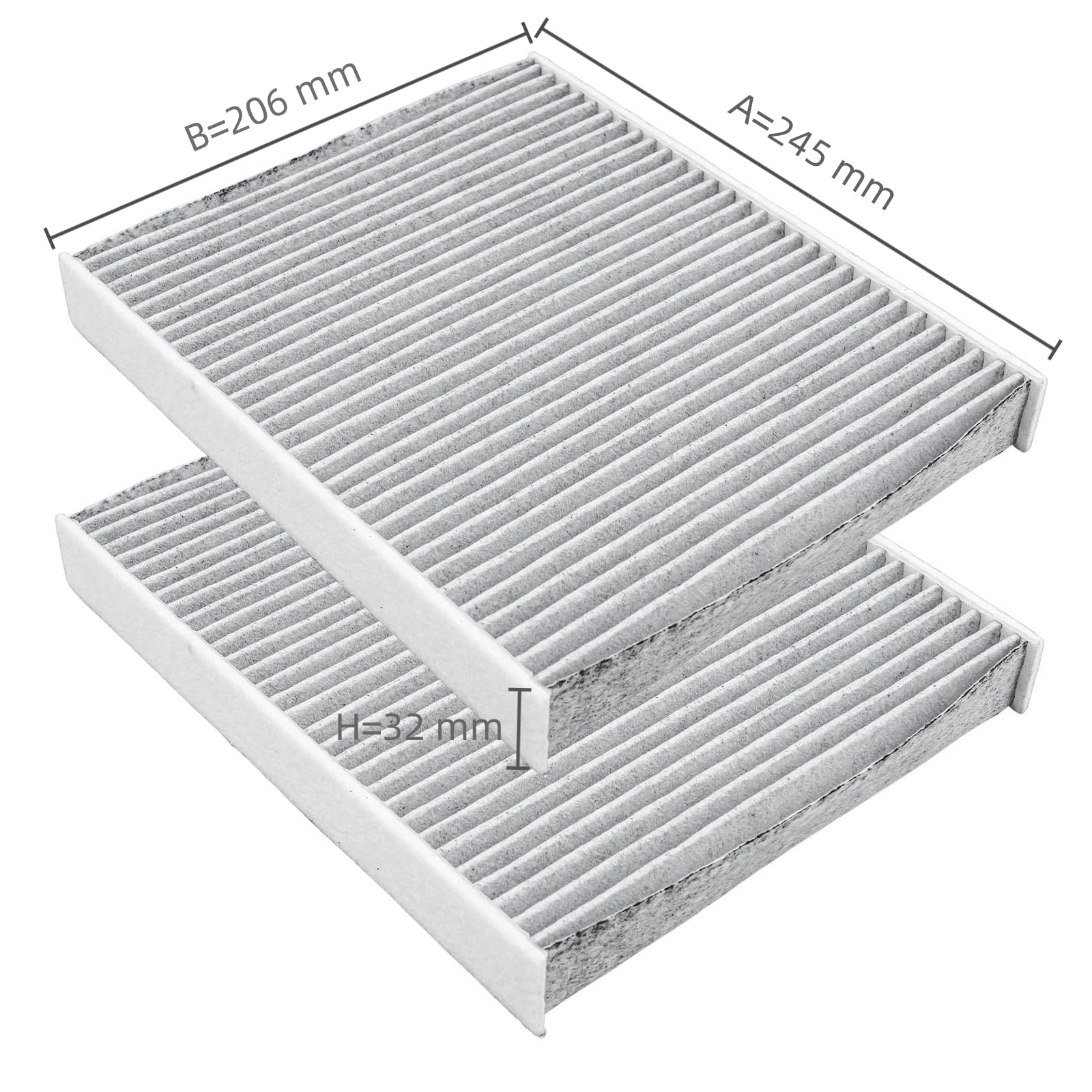 CUK 2533-2 Innenraumfilter/Kabinenluftfilter, Pollenfilter mit Aktivkohle, für Pkw + Transporter, 2er Set