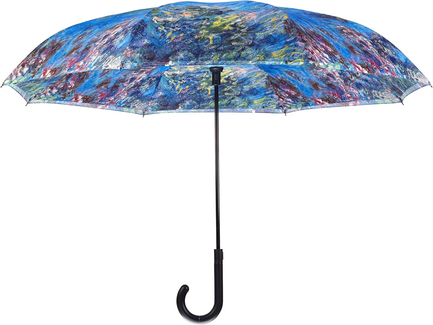 Galleria Reverse Close Stick Umbrella Monet Wisteria-Art on both sides