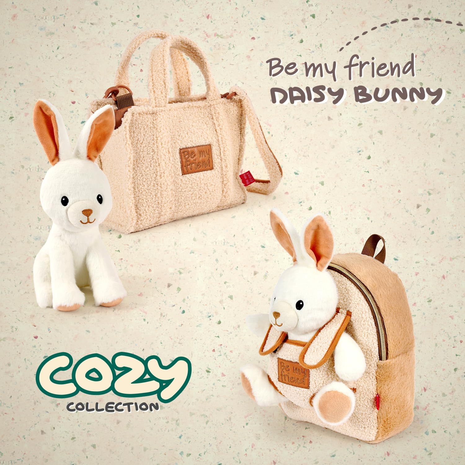PERLETTI Zaino con Peluche Bambino Bambina 3 4 5 Anni - Zainetto Piccolo Borsa da Bimbo Bimba Scuola Materna Asilo Viaggi - Mini Cartella Morbida con Pupazzo Bambini - 27x21x9 cm