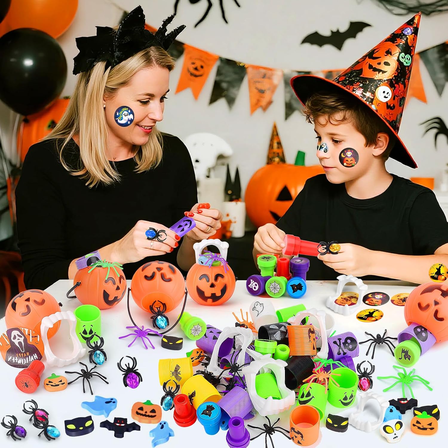 432PCS Halloween Party Favors, Mini Pumpkin Buckets, Halloween Toys image 2