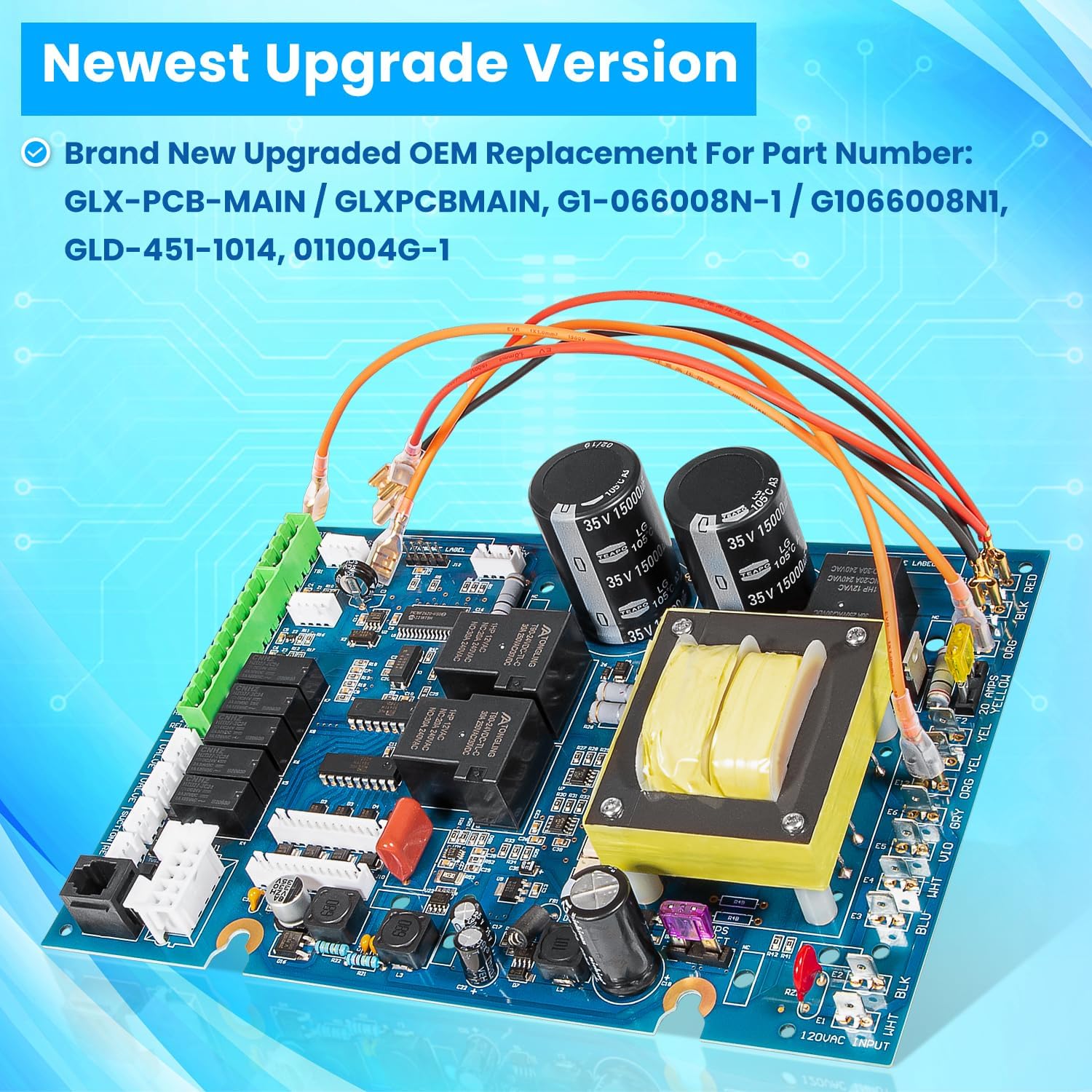 Replacement For Hayward GLX-PCB-MAIN Main PCB Printed Circuit Board For Hayward Goldline AquaLogic Pool and Spa Automation System All Version All Date Codes Control Board New Updated G1-066008N-1