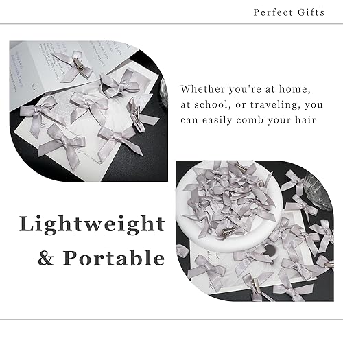 Vista 54 de 30 piezas de pinzas para el cabello con lazo de raso rosa, accesorios para el cabello con lazo de raso mini, lindos lazos para el cabello, barretas