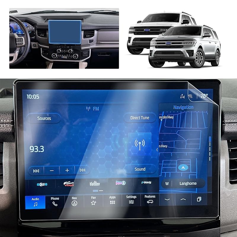 Película protetora para tela de 12 polegadas Ford F-150 e F-150 Lightning SYNC4 2021–2026 BSTW, plástico nano 4H, acabamento brilhante, 2 unidades