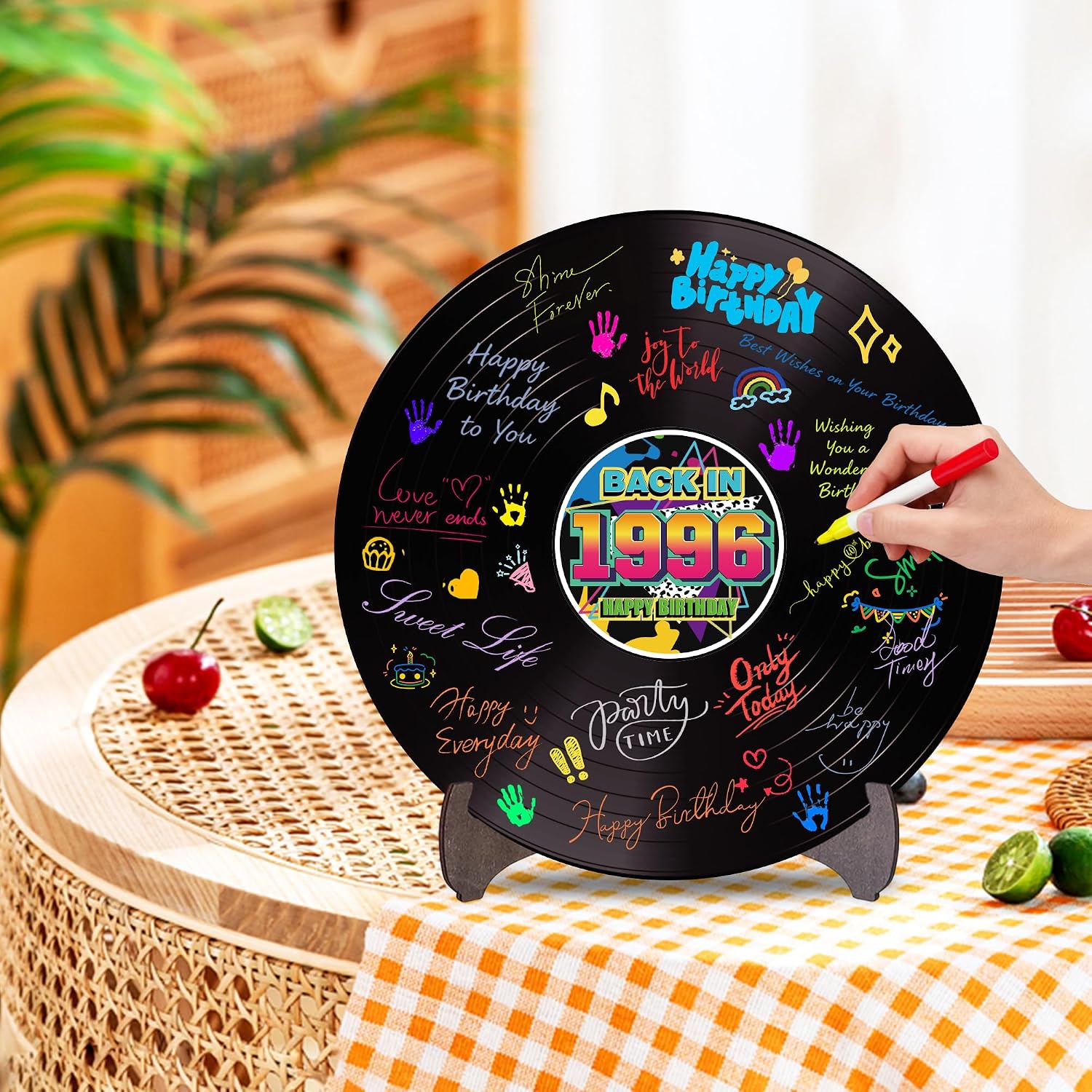 Holkcog Vinyl Record 30th Birthday Decoration, Gold 1996 Party Poster Sign image 5