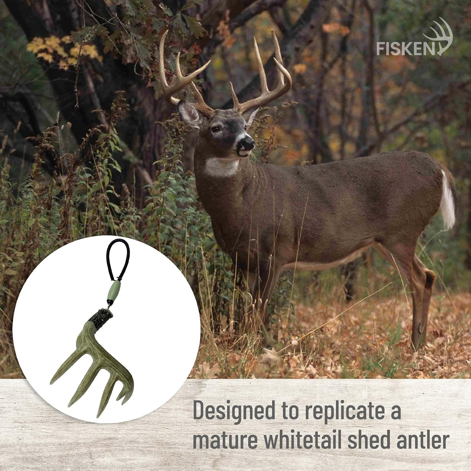 Antler Rear View Mirror Ornament, Whitetail Deer Shed Antler, Realistic Big Buck Antler Car Decor for Trucks, SUVs - Rustic Hunting Gift for Hunters, Dad, Brother, Friend
