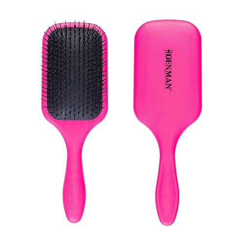 Denman Tangle Tamer Ultra (Rosa) Cepillo de paleta desenredante para cabello rizado y cabello natural negro, uso con cabello húmedo y seco, D90L