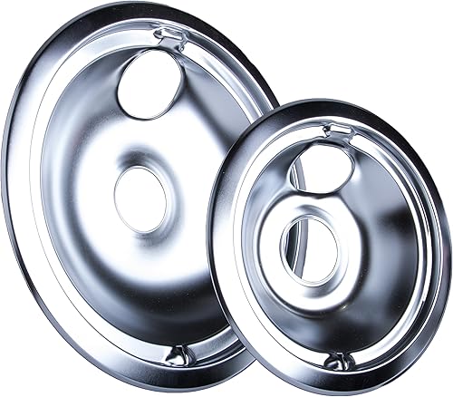 Miniatura 2 de Range Kleen 119204XZ Style B - Juego de 4 cuencos de goteo cromados, 3 pequeños y 1 grande