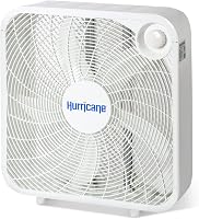 Hurricane Classic 20" Box Fan - 2400 CFM Powerful Airflow, 3 Quiet Speeds, Portable Floor Fan for Home, Garage, Bedroom