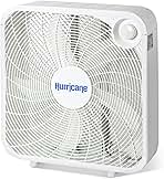 Hurricane Classic Floor Mount Box Fan w/ 3 Quiet Speeds, White, 20