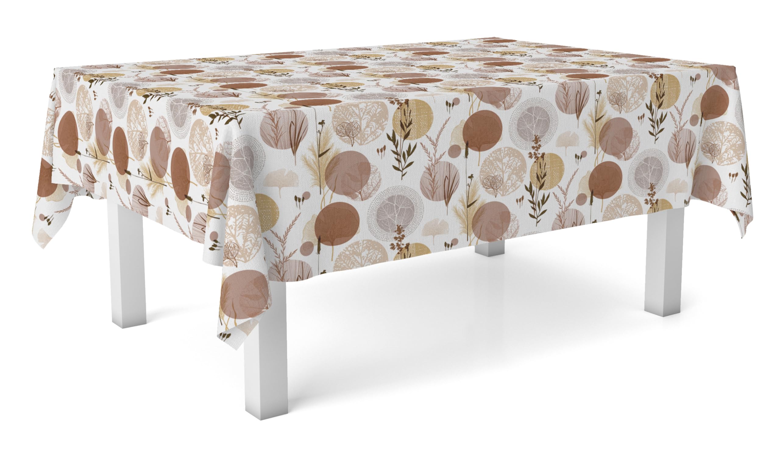 Martina Home Siena Brown 140 Round Oilcloth Tablecloth