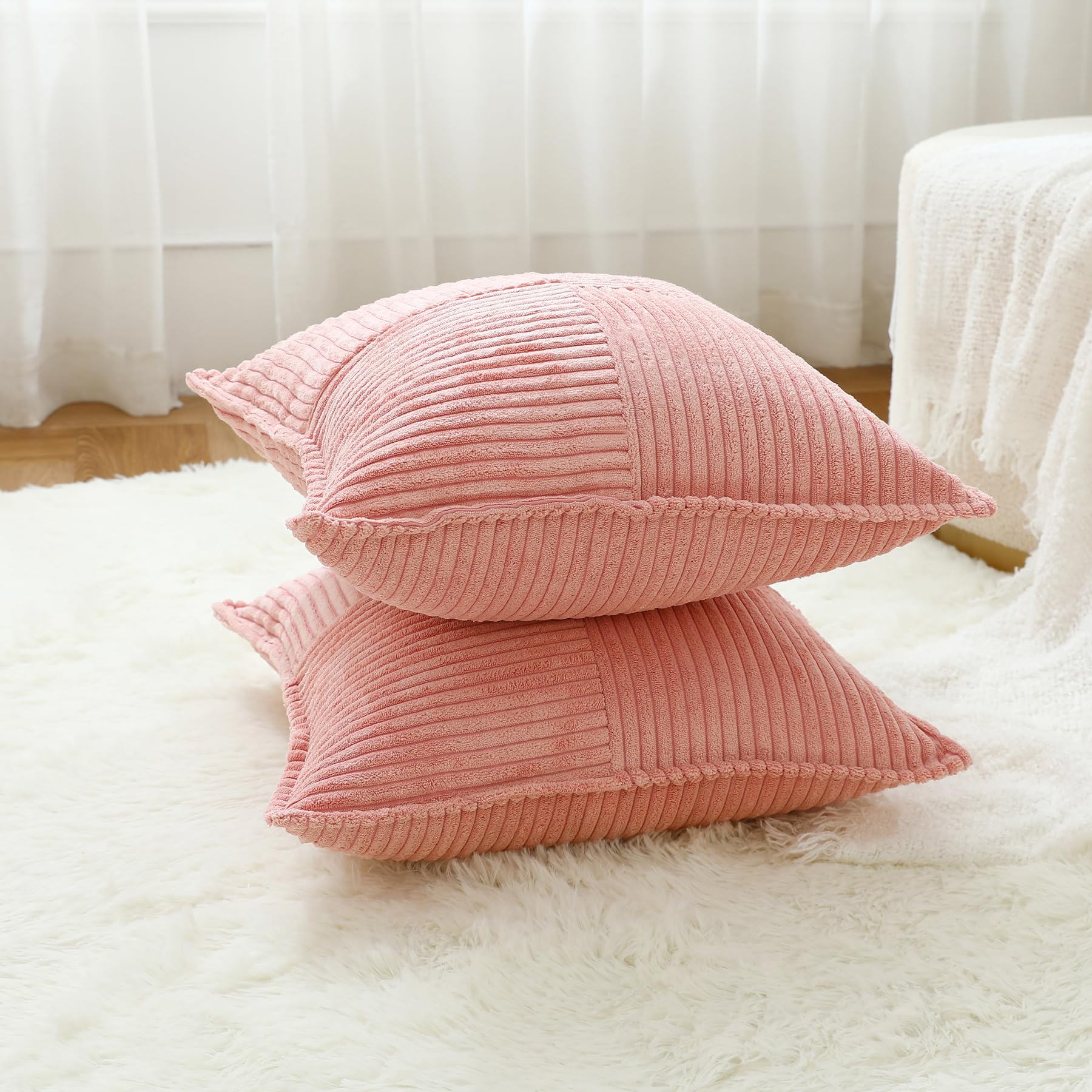 AEIOAE Boho-Kissenbezüge Im Teppichmuster – 2er Set 40x40 Cm | Ethnisches Design Für Sofa, Bett & Balkon