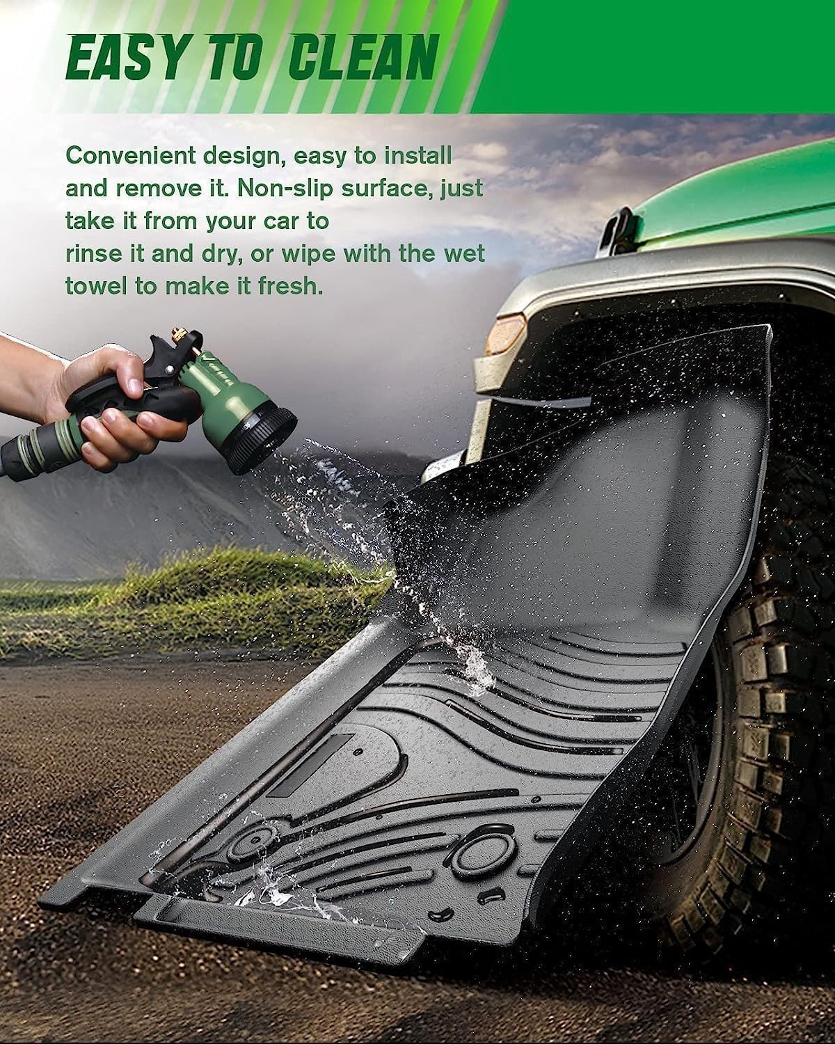 KAC Floor Mats for 2022 2023 Outlander SE/ES/SEL/SE & SEL Lanuch Edition, Waterproof Automotive TPE Floor Mats, All Weather Protection Floor Liners Full Set 1st and 2nd Row Car Mats Black
