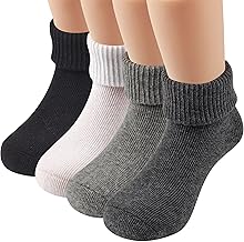 COTTON DAY Baby Infant Toddler Seamless Triple Roll Turn Cuff Slouch Socks Gift Box
