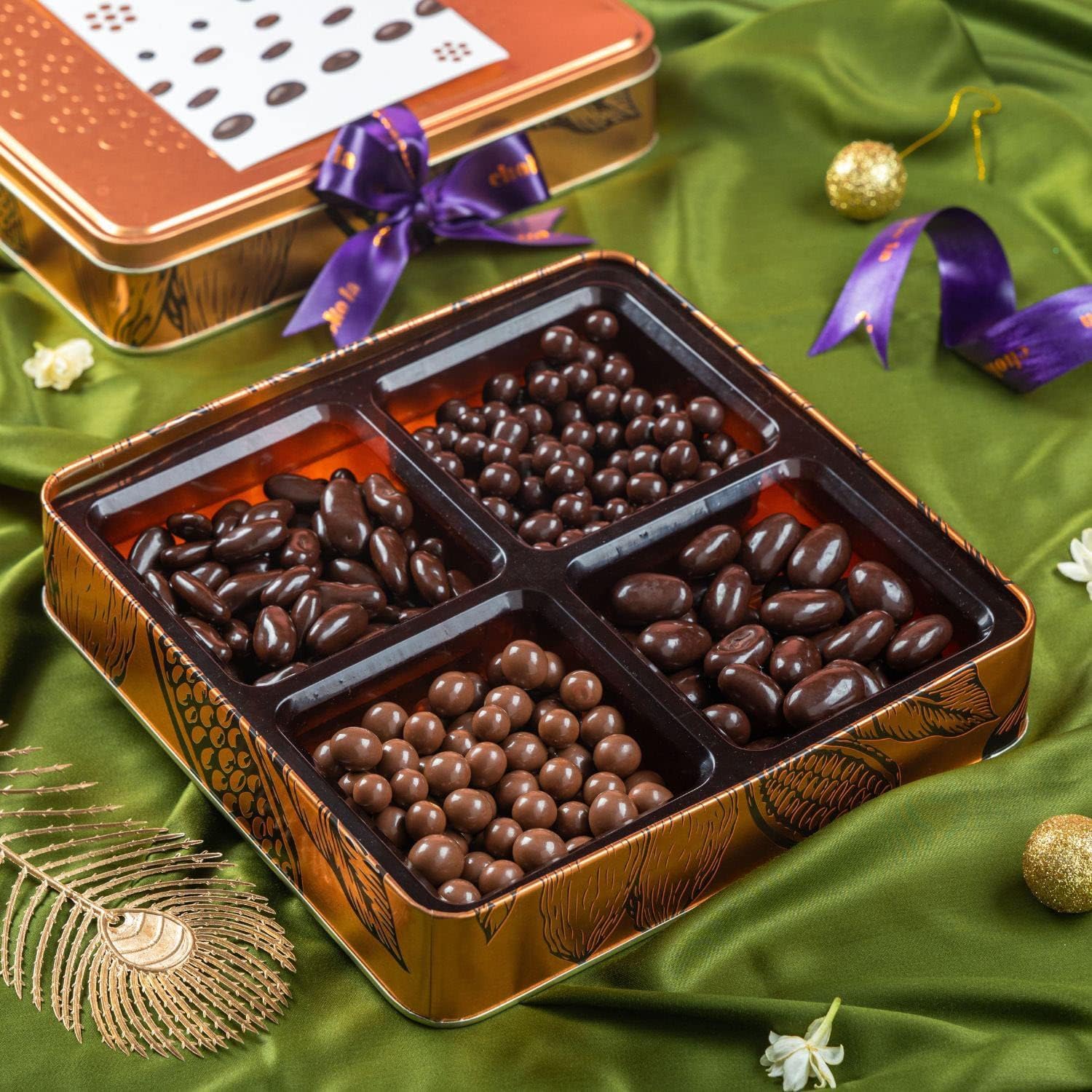 Chokola Cosmos 100% Pure Chocolates Gift Pack | Premium Chocolate Coated Dried Fruits Box | Experience Luxury of Gifting - 400g