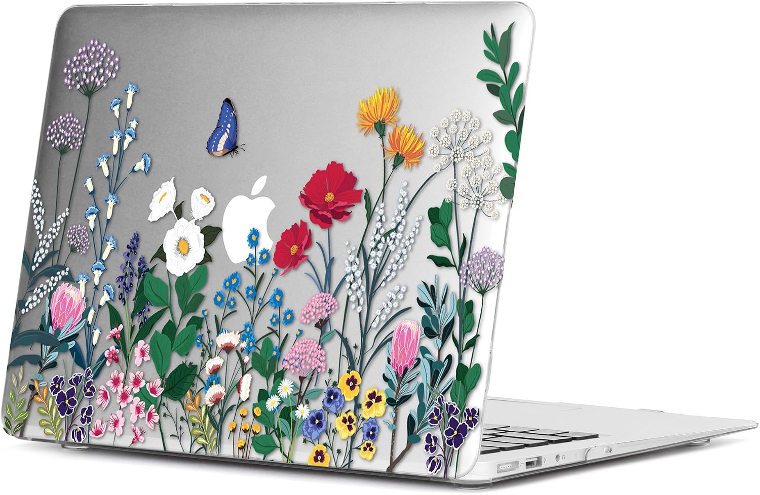 GMYLE MacBook Air 13 Inch Case A1466 A1369 Old Version 2010 2017, 13 13.3 Inch Handle Carrying Sleeve Bag 2 in 1 Set (Springtime Floral Garden & Grey)