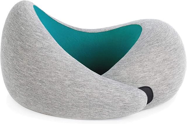 Ostrichpillow Go - Luxury Travel Pillow with Memory Foam | Airplane Pillow, Car Travel Pillow, Neck Rest (Blue Reef)