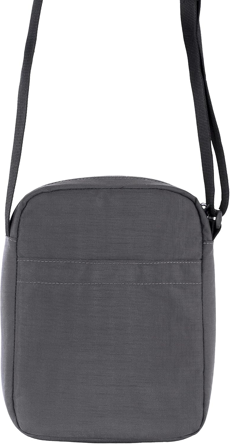 Lifeventure RFID Protected Crossbody Shoulder Bag — Travel Messenger-Style Bag, Eco-Friendly, Recyclable Material (Grey)