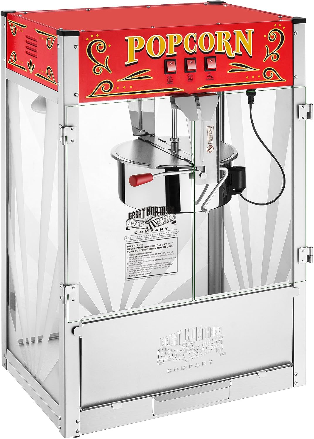 Great Northern Midway Marvel Commercial Quality Popcorn Popper Machine 16 Ounce