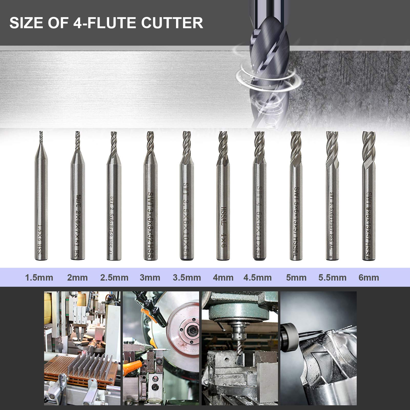 Fresa HSS 2 Flauti 10mm – Utensile Per CNC, Rame, Alluminio, Acciaio, Ghisa - 4