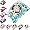 CdyBox Fashion Rhinestone Watch Twine Bracelet Women Luxury Quartz Wrist Watches Ladies Dress Watches10 Pack
