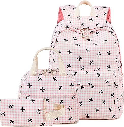 LEDAOU - Mochila para niñas y niños, mochila escolar para adolescentes, juego de mochila con lonchera y estuche para lápices